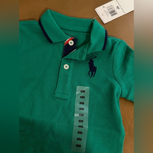 Ralph Lauren baby boy green polo romper 6 months - Picture 5 of 5